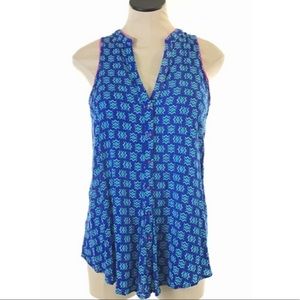 Anthropologie Maeve Blue Sleeveless Abstract Top 2